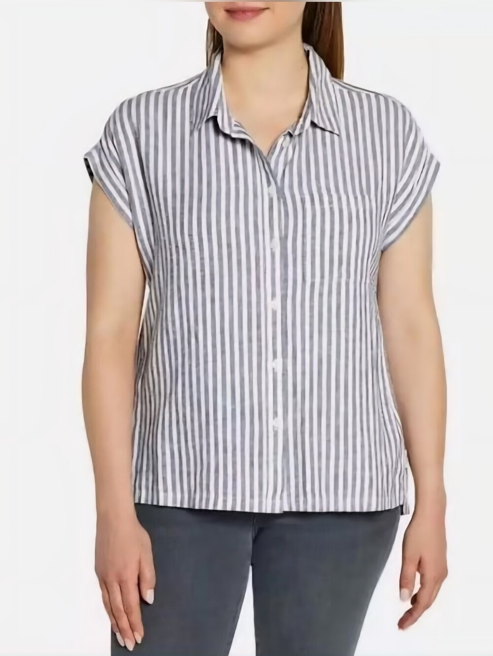 Orvis Tops for Women - Linen Blend Short Sleeve Shirt XL